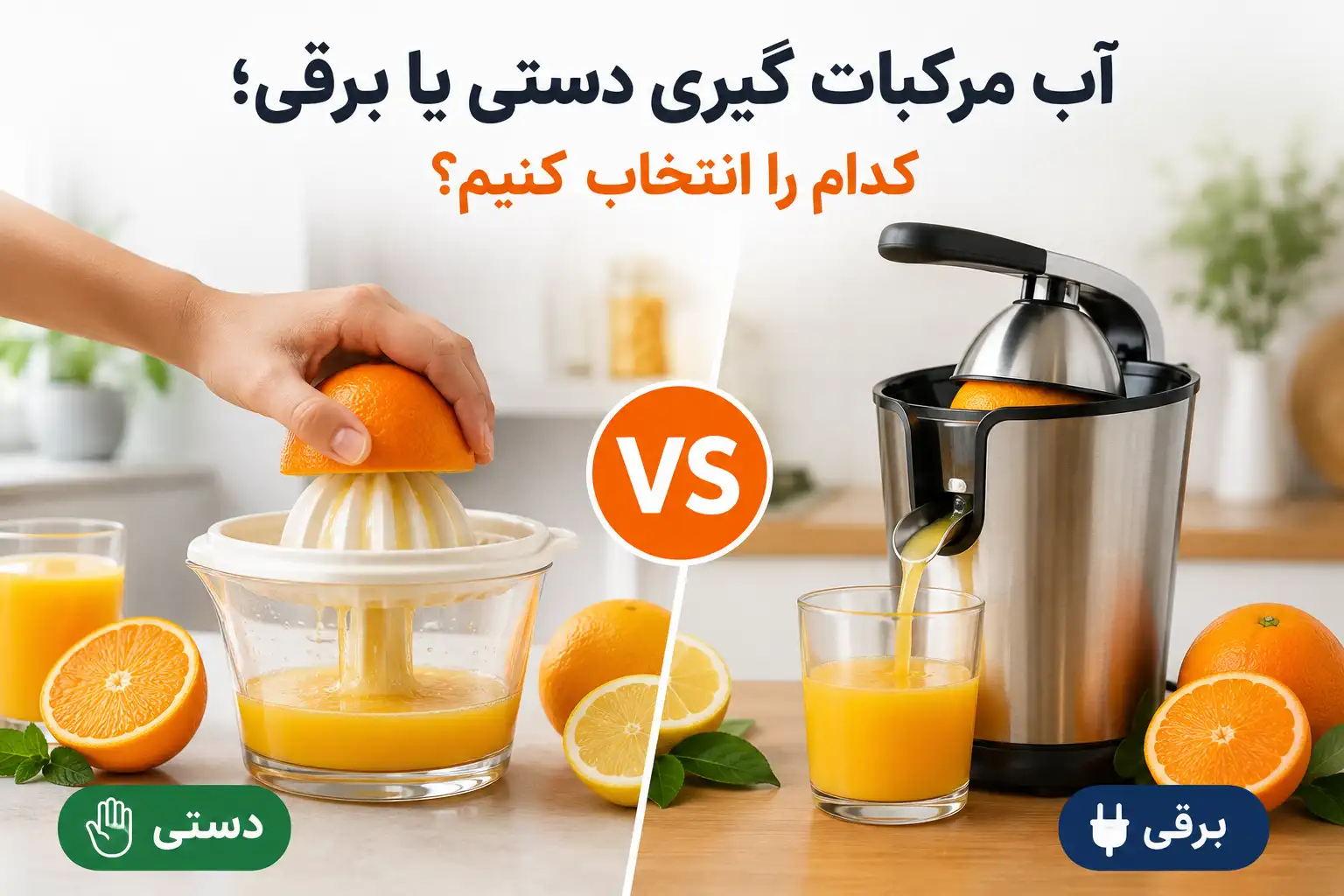 آب مرکبات گیری دستی یا برقی؛ کدام را انتخاب کنیم؟