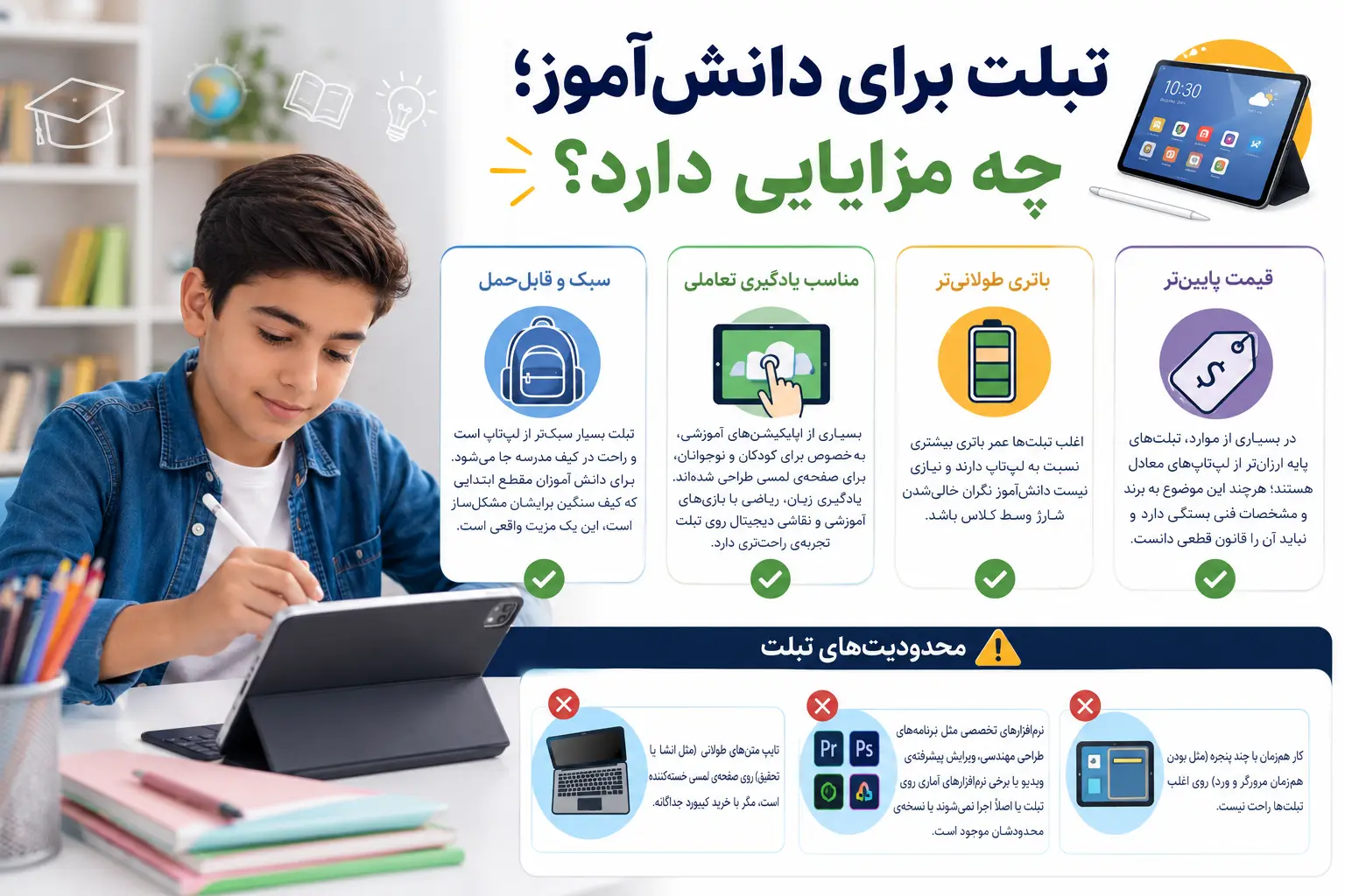تبلت برای دانشآموز؛ چه مزایایی دارد؟