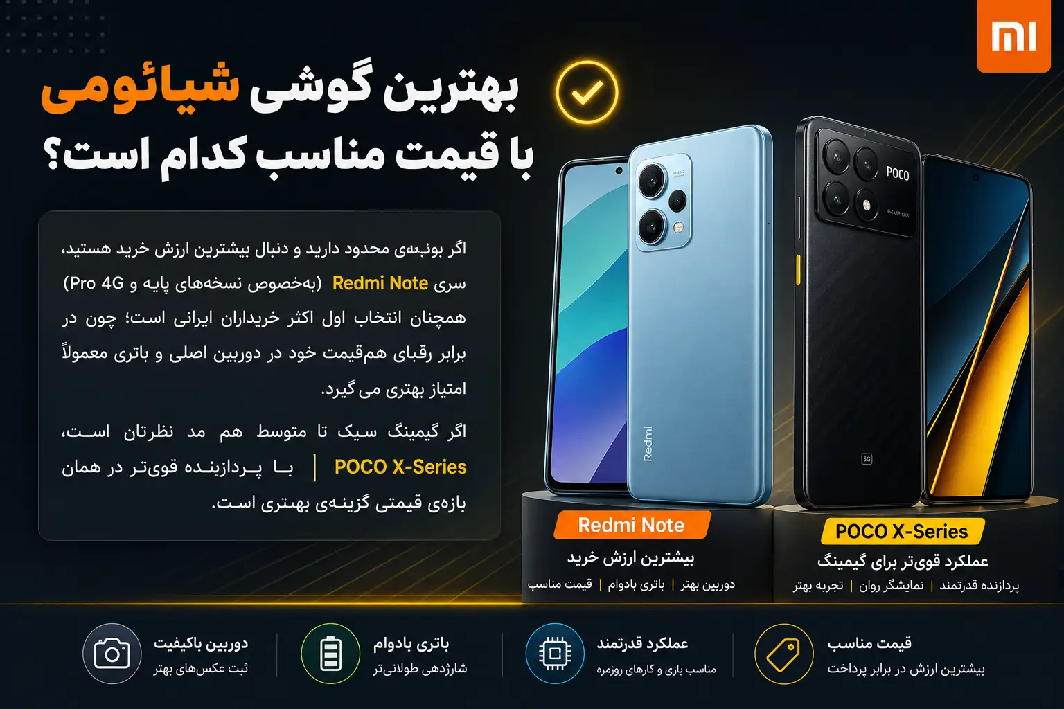 بهترین گوشی شیائومی با قیمت مناسب کدام است؟
