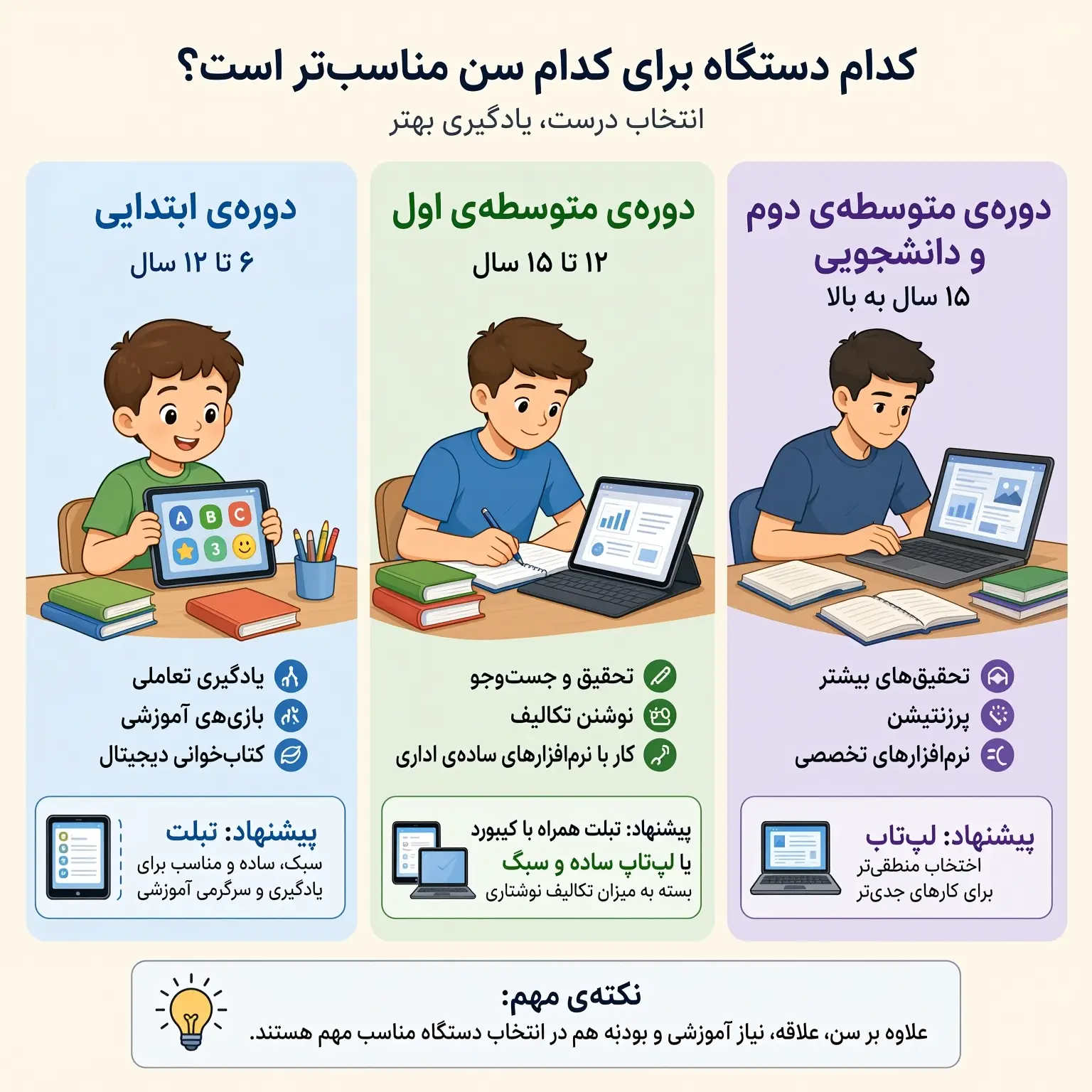 کدام برای کدام سن مناسبتر است؟